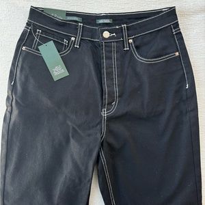 Black Super High-Rise Straight with White Contrast Stiching